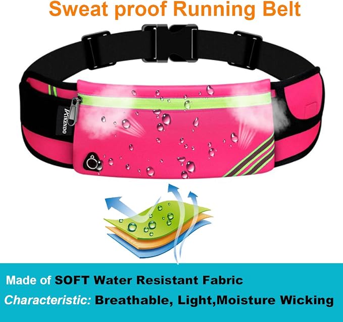 AIKENDO Women Fanny Pack Running Belt,Belt Bag Phone Holder | Water Resistant Wasit Pack Bag for Hiking Fitness,Phone Carrier,Running Gear, Lightweight, Soft Material - Image 4