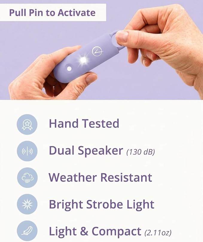Vantamo Personal Alarm for Self Defense with Low Battery Notice, Strobe Light & Extra Loud 130 dB Double Speakers Safety Keychain Set for Women, Rechargeable Panic Button for Womens Self Defense - Image 6