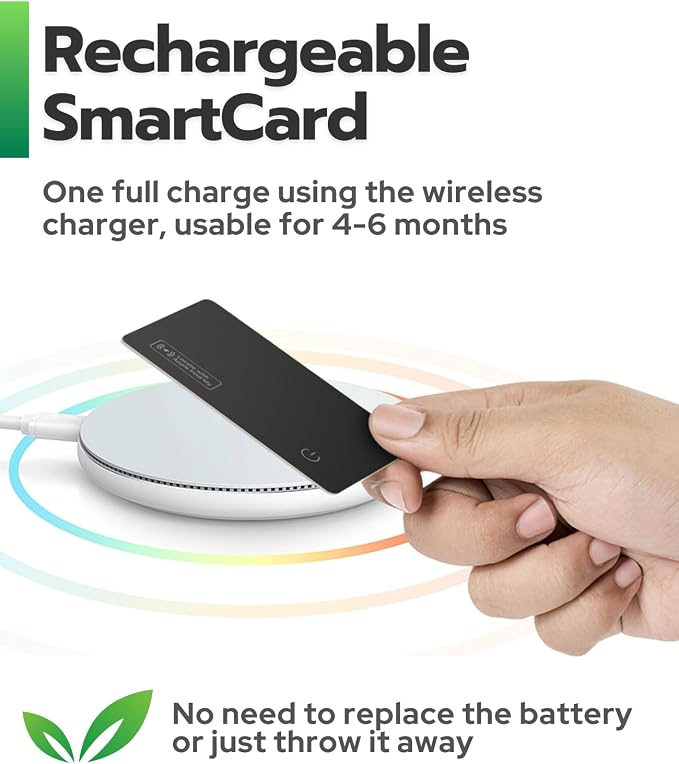 2026 [Apple MFi Certified] (iOS Only) Wallet Tracker Card, Rechargeable Thin Finder, Works with Apple Find My (iOS Only), Item Locator for Luggage Tags, Passports, Phone (Yellow-for iOS, 1) - Image 6