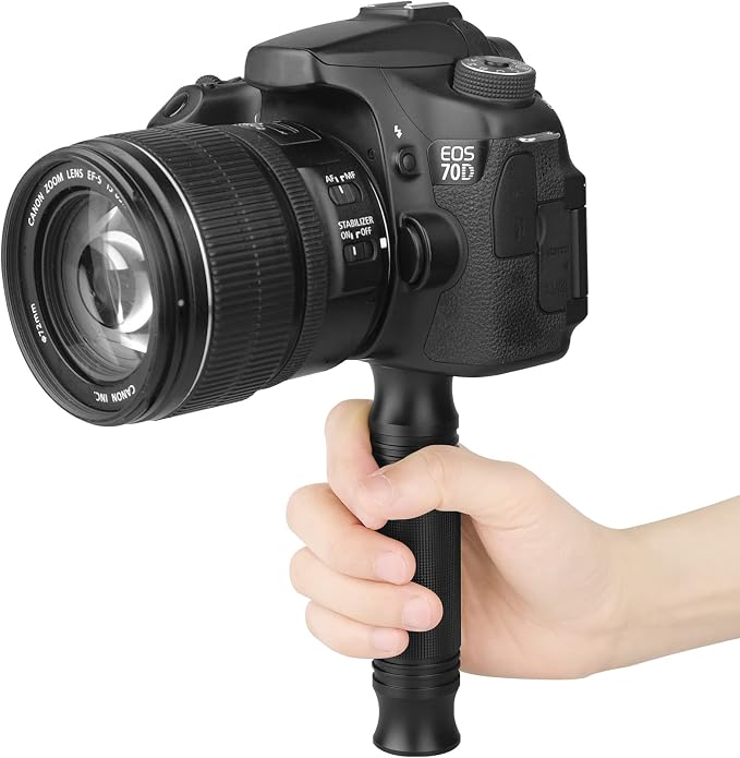 ChromLives Camera Handle Grip Support Mount Universal Handlegrip Camera Stabilizer with 1/4 inches Male Screw for Digital Video Cameras Camcorder Action LED Light Phone - Image 3