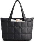 BAGSMART Expandable Tote Bag for Women, Puffer Work Tote Travel Bag | Quilted Carry On Bag for Travel Work Gym College, Waterproof Travel essentials by BAGSMART
