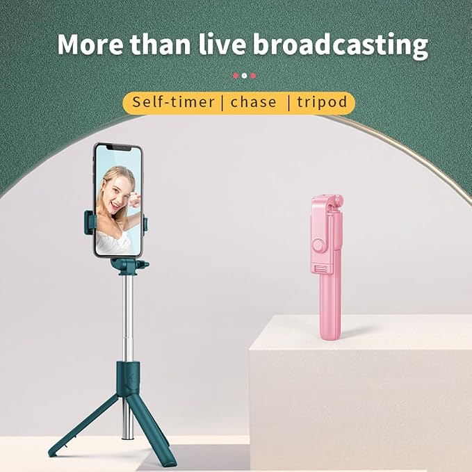 PINHEN Phone Tripod & Selfie Stick,3 in 1 Extendable 360° Rotation Tripod Stand with Detachable Wireless Remote Portable Smart Phone Holder Compatible with iPhone Android Sansung - Image 2