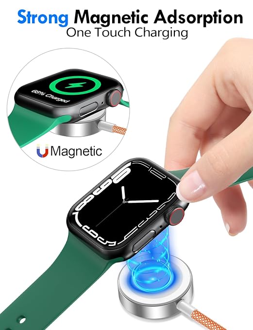 2Pack Travel Essentials for Apple Watch Charger,3-in-2 Multi Charging Cable | Cruise Vacation Camping Essentials for iPhone Charger,Type C/Lightning for iWatch,iPhone 17-12,Xbox Series X&S-4FT Gray - Image 6