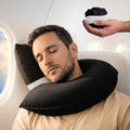 CANDY CANE Inflatable Travel Pillows for Airplanes, Cars & Home. Head, Neck & Chin Support. Firmness Adjustable, Inflatable Neck Pillow (Black) by CandyCane