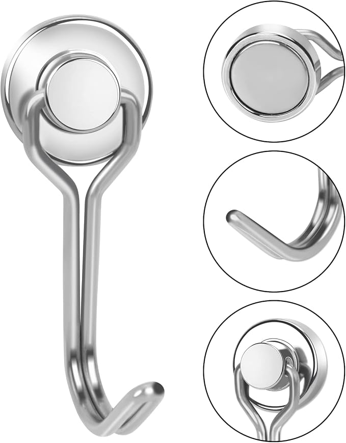 Swivel Swing Magnetic Hook, 30LB Refrigerator Magnet Hooks,6PCS | Heavy Duty Strong Magnets Refrigerator Fridge Hanging for Classroom Beach Vacation Kitchen Grills Home - Image 5