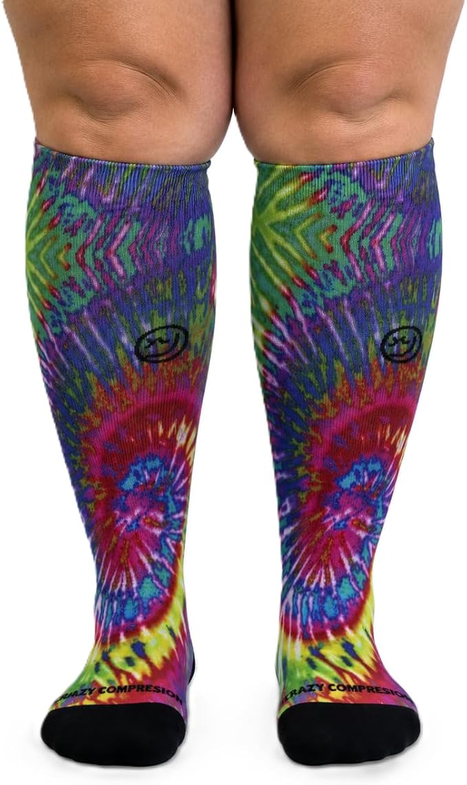 Crazy Compression Socks, Comfortable Support Socks for Recovery, Travel, Hiking, and Long-Hour Comfort w/Fun Designs by CrazyCompression