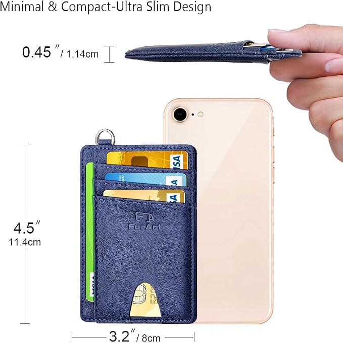 FurArt Slim Minimalist Wallet RFID Credit Card Holder for Men | slim minimalist compact rfid id window thin - Image 7