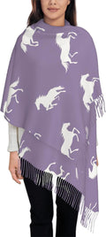 IBILIU Oversize Scarf for Women Floral Flower Purple Prune Color Scarf Tassel Scarves Fall Winter Shawl Wraps - 77.6 x 28.3in by IBILIU