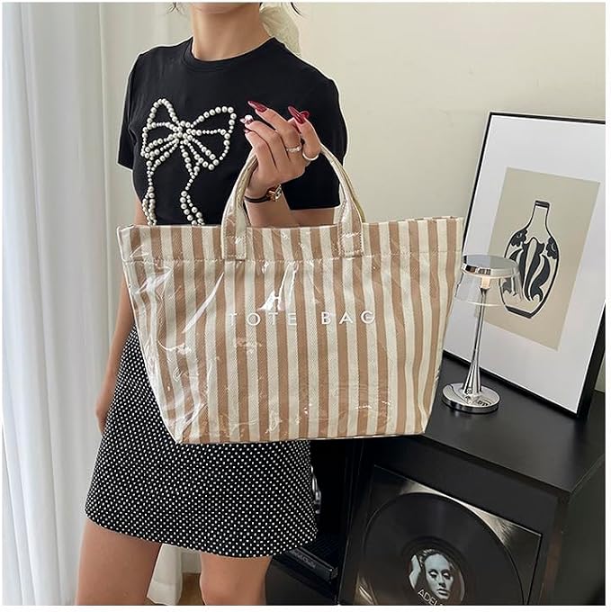 Lushandy PVC Tote Bag for Women Jelly Beach Bag Top Handle Hobo Handbag | Water-Resistant, Wipe Clean, Lightweight - Image 7