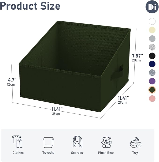 DIMJ Closet Storage Bins 10 Pack - Fabric Storage Baskets for Shelves, Collapsible Clothes Organizer with Handles, Trapezoid Shelf Organization Storage Cubes for Purse, Toys, Books, Towel, Clothes - Image 5