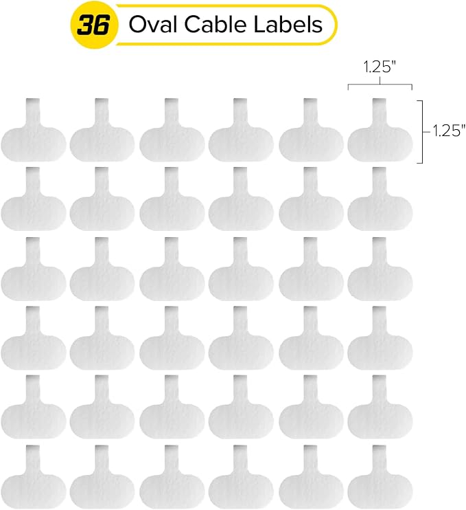 Cable Labels by Wrap-It Storage, Regular, White (36 Pack) - Write On Cord Labels, Wire Labels, Cable Tags and Wire Tags for Cable Management and Electronics, Computers. Great Stocking Stuffer - Image 4