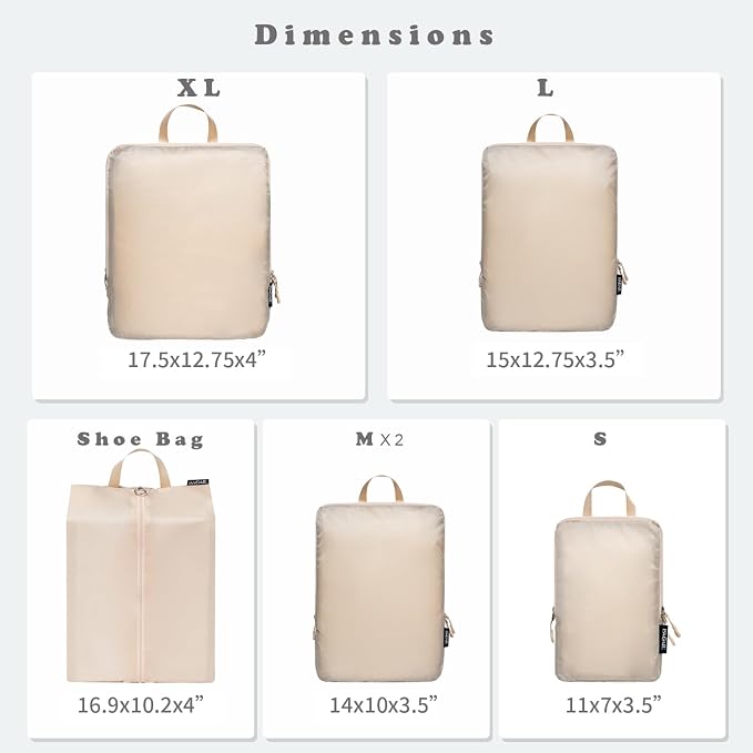 BAGAIL 6 Set Ultralight Compression Packing Cubes Packing Organizer for Travel Accessories Luggage Suitcase Backpack - Image 2
