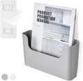 YOHOM Adhesive File Holder Door Mount Mail Magazine Organizer, Office Wall Mount Single Pocket, Gray by Yohom