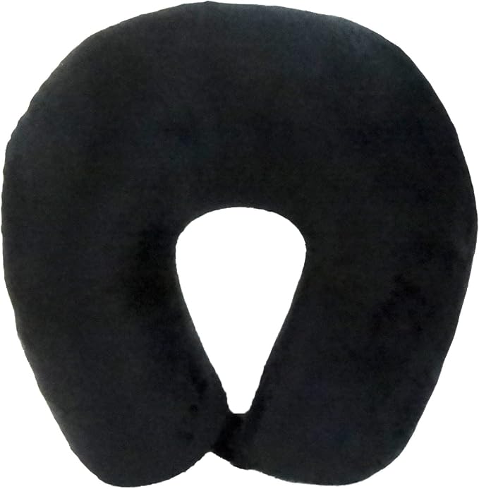 Wolf Essentials Adult Cozy Soft Microfiber Neck Pillow, Compact, Perfect for Plane or Car Travel, Black (Pack of 2) - Image 4