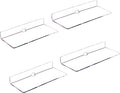 4 PCS Clear Small Acrylic Floating Wall Shelves,9 Inch Adhesive Display Shelf for Nintendo Switch/Smart Speaker/Security Cameras/Action Figures,No Damage Expand Wall Space by IEEK
