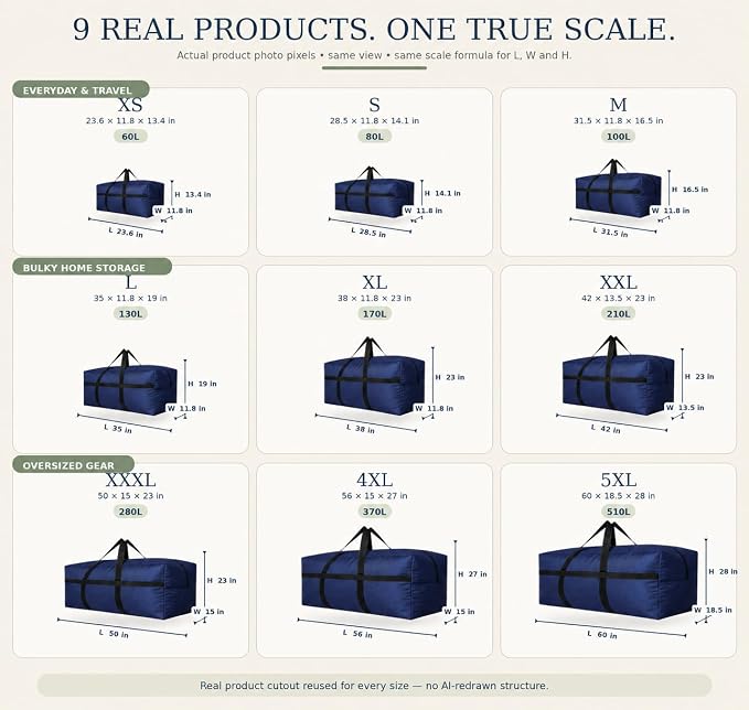 YiKitHom Extra Large Storage Duffle Bag for Travel, Blue Oversized Giant Big Traveling Duffle Bag - Image 2