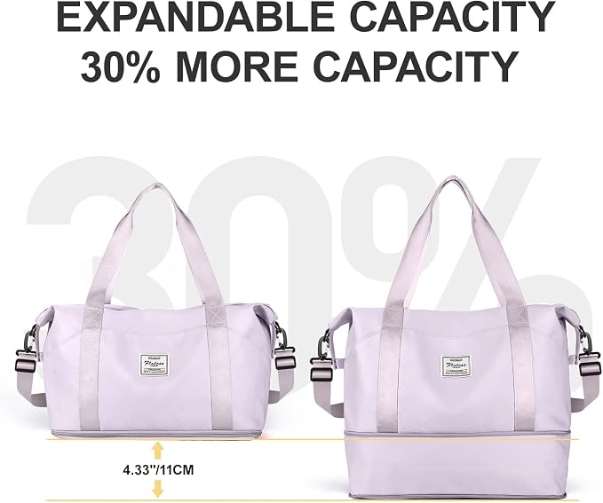 Travel Duffel Bag, Sports Tote Gym Bag, Shoulder Weekender Overnight Bag for Women - Image 5