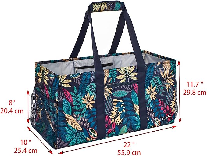 YELAIYEHAO Large Utility Tote Bag, Foldable Collapsible Tote for Storage Pool BeachShopping picnic laundry gym and Luggage - Image 3
