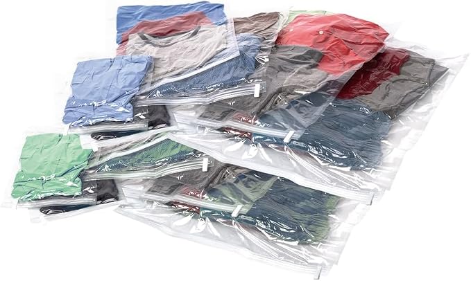 Samsonite Compression Packing Bags, Clear, 12-Piece Kit (2-Pouch/4-Carry-On/4-Large/2-X-Large by Samsonite