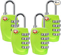4 Dial Digit TSA Approved Travel Luggage Locks Combination for Suitcases (Green-4pack) by Zhovee