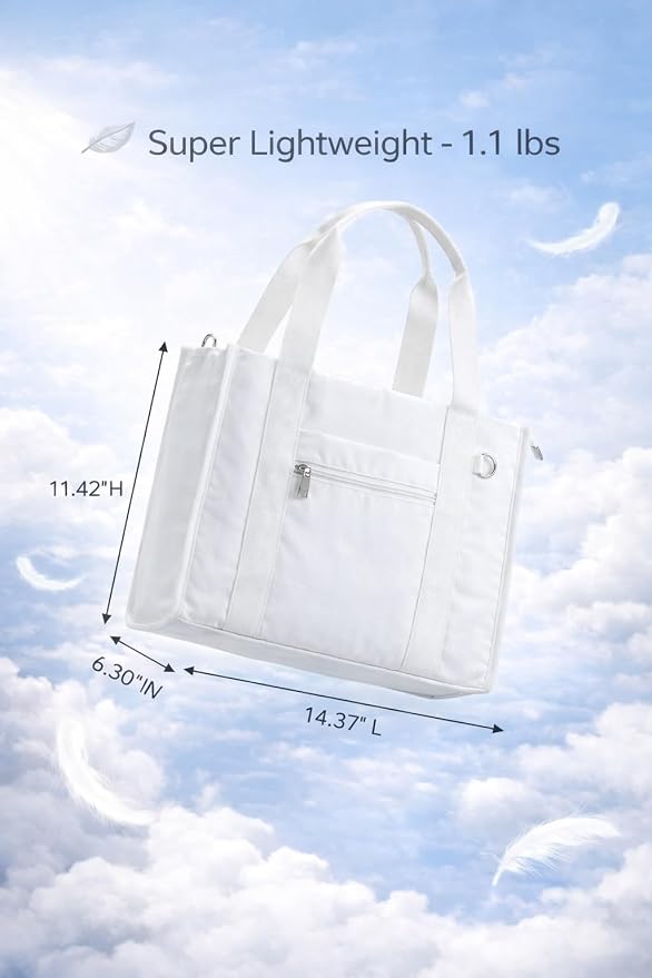 Work Tote Bag for Women, Lightweight Puffer Tote Crossbody with Zipper | Travel Utility Tote Multi-Pocket, RFID Pocket, Large Capacity, Luggage Sleeve, Shoulder Bag for Office, Daily, Gym, Teacher - Image 8