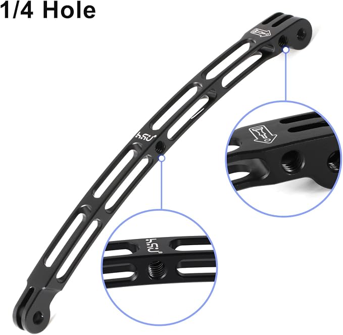 HSU Aluminum Alloy Curved Extension Arm Kit (7.9”/5.3”/3”) (Black) | Metal Pole Mount Helmet Stick Extension Arm Mount for GoPro Hero 13/12/11/10/9/8/7, DJI Osmo Action and More Action Cameras - Image 4
