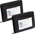 2 Pack Credit Card Holder Wallet RFID Blocking Leather Wallet for Men and Women with Zipper, Huge Storage Capacity,36 Slots by WelcometoPaddsun