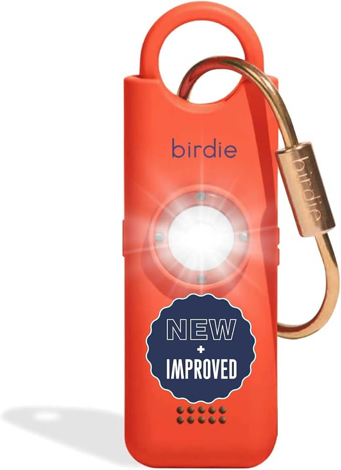 She’s Birdie 3.0 New Version – The Original Personal Safety Alarm for Women by Women–Loud Siren, Flash Light and Rechargeable Battery in a Variety of Colors (Coral Orange) by ShesBirdie