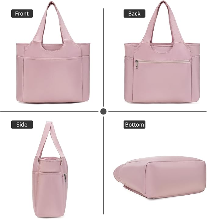 Corduroy Tote Bag for Women Crossbody Bags Lightweight Handbags Shoulder Bag with Zipper Pockets for Work Shopping - Image 6