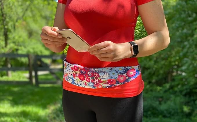 BANDI Plus Size Fanny Pack for Women - Travel-Ready Pocket Belt with Secure Hidden Money & Running Belt for Phone, Passport, Keys, & Medical Devices, Adjustable Fit, Comfortable (Poppies) - Image 7