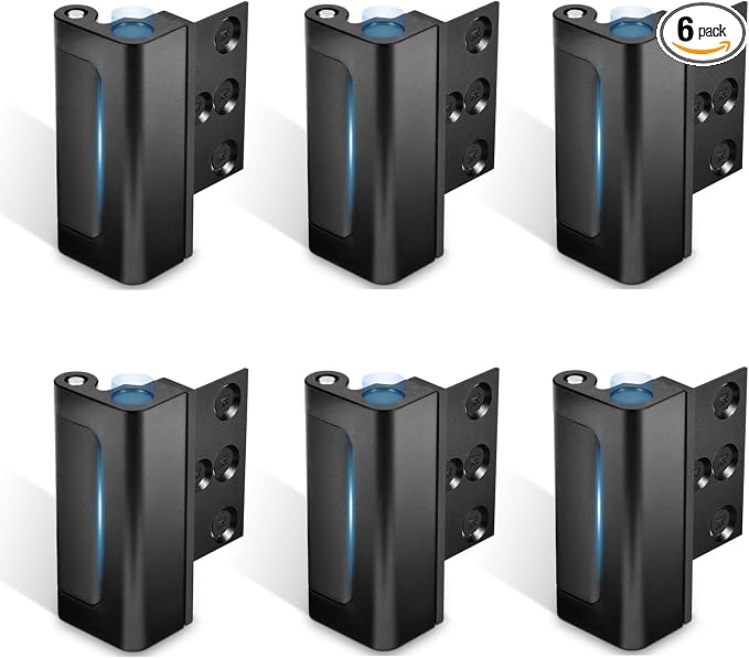 6Pack Door Reinforcement Lock Home Security, Childproof Safety | Top Door Lock Latch for Toddlers Safety, Inside Defender Prevents Unauthorized Entry on Inward Doors, Withstands 800lbs by Steinwhale