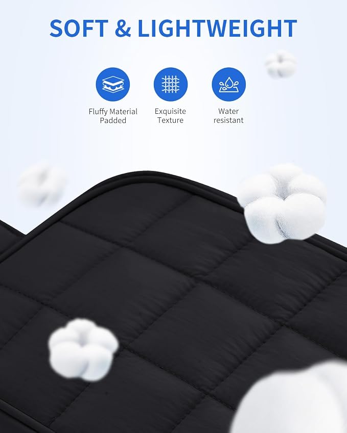 Narwey Quilted Makeup Bag Puffy Make up Bag Cosmetic Bag Organizer, Puffer Travel Toiletry Bag for Traveling Women Girl, Travel Bag for Toiletries, Skincare Medicine Bags (Black) - Image 2