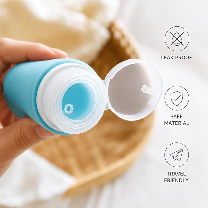 INSFIT Travel Bottles for Toiletries, TSA Approved 3oz Travel Size Containers, BPA Free Leak Proof Squeezable Silicone Tubes for Shampoo Conditioner Lotion Body Wash with Labels - Image 4
