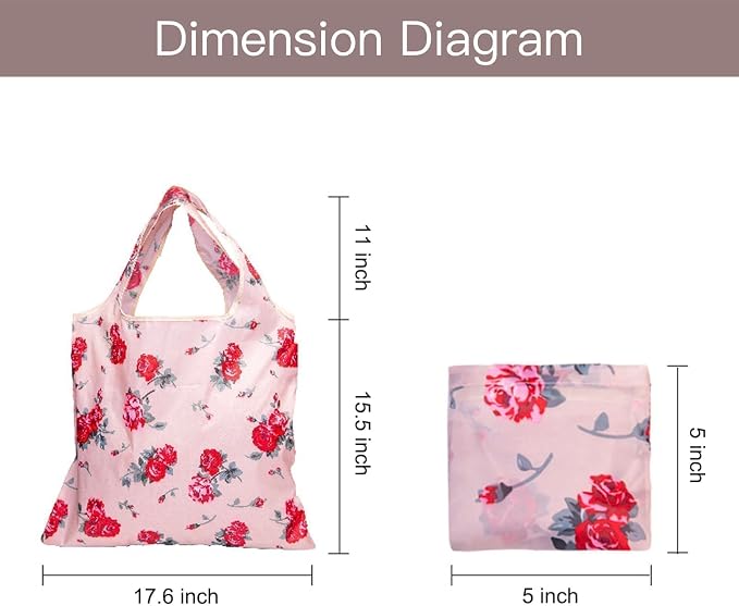 1 Pack Reusable Shopping Bag, Foldable Grocery Bag (Bird) | Large Capacity, Washable, Grocery Tote, Utility Travel Shoulder Bag - Image 3
