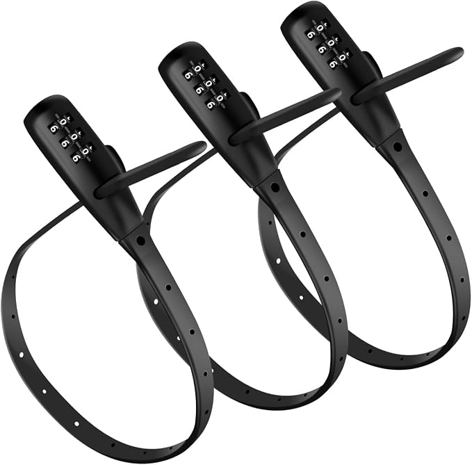 Adjustable Babyproof Lock, Easy Install on Cabinets, French Fridges, French Door, Baby Carriages, Kids Bikes, Helmet, Gates, Suit for Child & Adults, Versatile Safety Solution (3 Pack BlACK) by Unknown