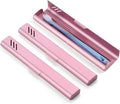 Travel Toothbrush Case, 2Pack Portable Toothbrush Holders, Durable Aluminum Toothbrush Storage Box, Small Breathable Manual Toothbrush Container for Traveling, Camping, Business Trip - Pink by EVERYPURCHASEISFORASIMPLELIFE