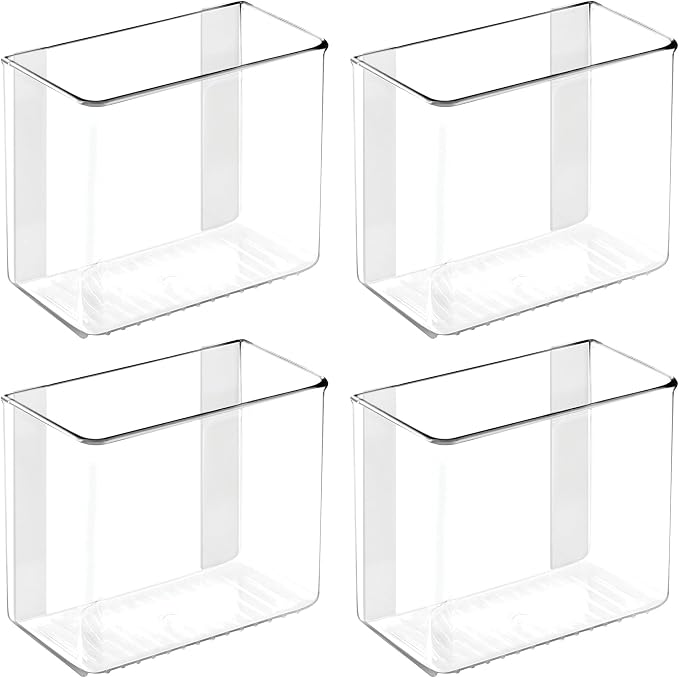 iDesign Adhesive Organizer Bin, Set of 4, Clear | Damage-Free Hanging, For Kitchen, Bathroom, or Office - Image 8