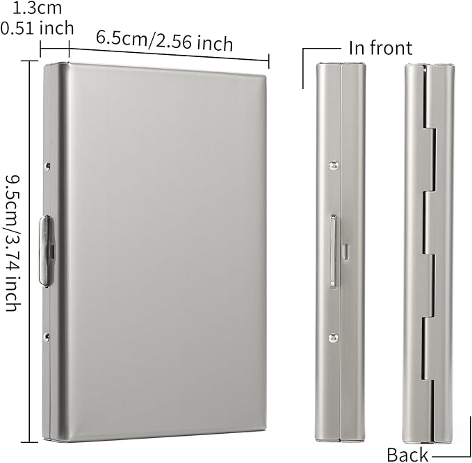 Stainless Steel Credit Card Wallet RFID Blocking Metal Case Pocket Business Card Holder for Women and Men - Image 3