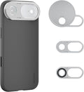 NEEWER Phone Case for Air Only, Modular Protective TPU/PC Phone Cover with 67mm Filter Ring, 17mm Lens Backplate, T Mount Lens Adapter Compatible with Moment MagSafe iPhone Air, PA162 (Black + Silver) by Neewer