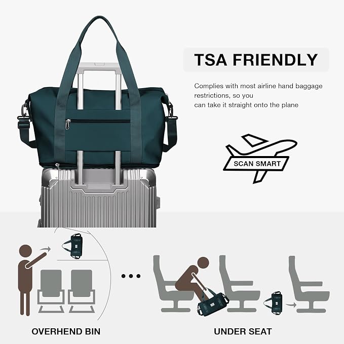 Travel Duffel Bag, Sports Tote Gym Bag, Shoulder Weekender Overnight Bag for Women - Image 4