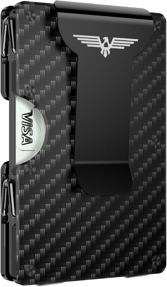 Lenvoten Upgraded Hinged Minimalist Wallet for Men, RFID Blocking Wallet | Slim Metal Aluminum, Credit Card Holder, Money Clip Holds 20 Cards, Premium Scratch-Resistant Finish, Ideal Gift for Men by Lenvoten