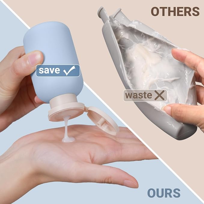 ASEVAT 6.7 oz Leak-Proof Travel Bottles, 3 Pack Refillable Plastic Squeeze Vessels with Caps, Portable Containers for Shampoo, Lotion, Cream & Daily Liquids - Image 3