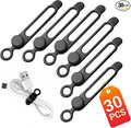 30 Pcs Silicone Cable Ties, Reusable Data Cable Organizer for Home Office | High Elastic, Multipurpose, Cable Management for Charging Cord, Electronics, Computer, Appliances, Travel Essentials by AWROSE