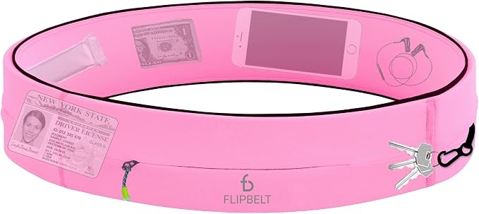 FlipBelt Zipper Running Belt, Waist Pack for Fitness and Running, US Company by FlipBelt