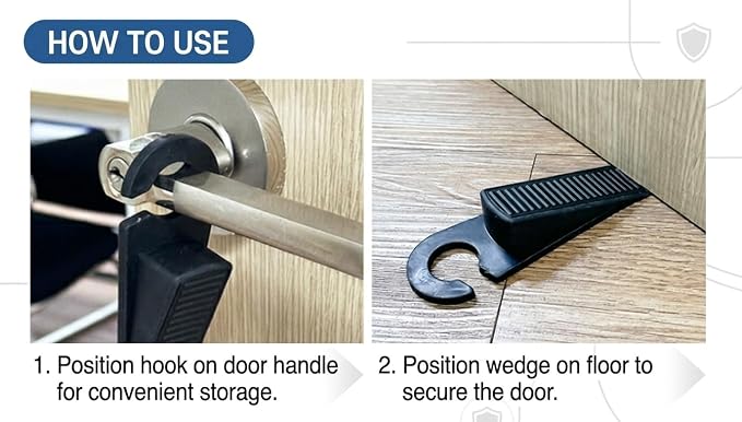 Portable Travel Security Kit: Portable Door Lock, 2-Pack Window Locks, and Rubber Door Stop Wedge - 4-in-1 Essential Safety Bundle for Hotels, Vacation Rentals, and Apartment Rentals - Image 6