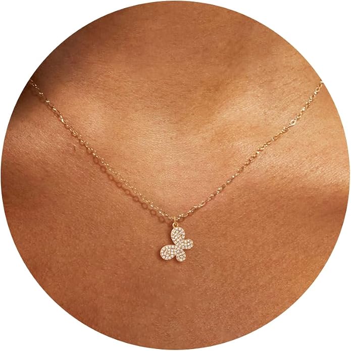 Gold Necklace for Women, Dainty Charm Pendant Necklace Jewelry Gift | 14K Gold Plated, Cute, Delicate, Adults, Non Tarnish, Hypoallergenic, Accessories by GUOKEJEWELRY