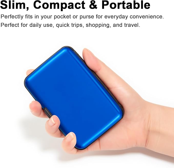 Credit Card Holder Small RFID Blocking Wallet Business Metal Slim Mini Aluminum Hard Case for Women Men - Image 3