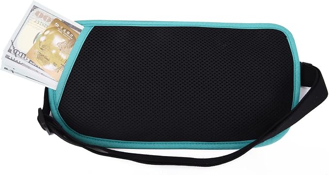 RFID Blocking Money Belt for Men Women, Slim Fanny Pack for Travel，Running,Conceal Waist Wallet for Passport Holder,Phone,Cash(Mint Green) - Image 4