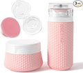 2 oz Travel Bottle Silicone Small Liquid Travel Containers 2 Pack Leak Proof TSA Approved Bottles On The Go Size Traveling Kit for Toiletries Shampoo Body Wash Skincare Lotion Women - Leather Pink by Mabnuby