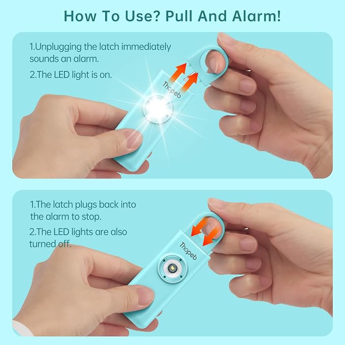 Personal Safety Alarm for Women – Superior Loud Siren & SOS Strobe | Premium Compact & Well-crafted Self Defense Keychain Alarm, College Dorm Essential, Variety of Colors (Aqua) - Image 2